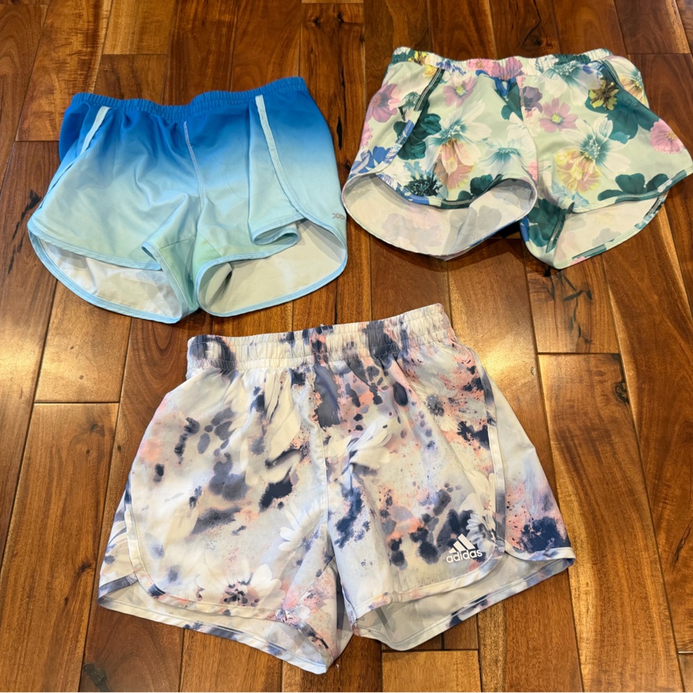 Lot of 3 Adidas & All in Motion girl Multicolor Shorts Set large
